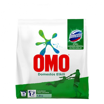 Omo Toz Çamaşır Deterjanı Beyazlar için Domestos Etkili 1,2 KG