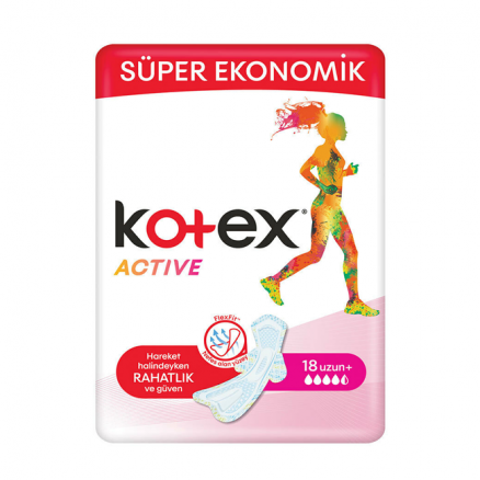 Kotex Active Quadro Uzun Hijyenik Kadın Pedi 18 Adet