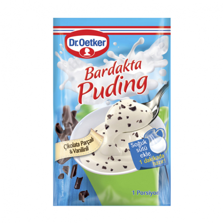 Dr. Oetker Bardakta Puding Çikolata Parçacıklı Vanilyalı - 34 GR