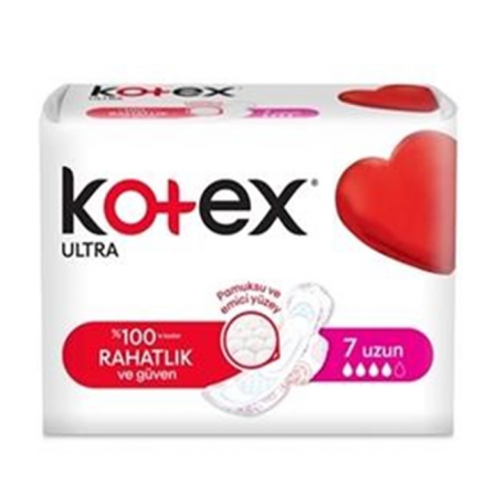 Kotex Ultra Kanatlı Uzun Hijyenik Kadın Pedi 7 Adet