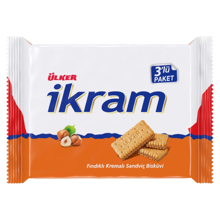 Ülker İkram Kremalı Bisküvi Fındıklı 3 Lü - 252 GR