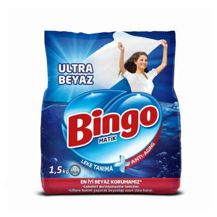 Bingo Toz Çamaşır Deterjanı Ultra Beyaz  - 1,5 KG