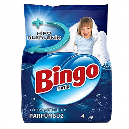 Bingo Toz Çamaşır Deterjanı Parfümsüz - 4 KG