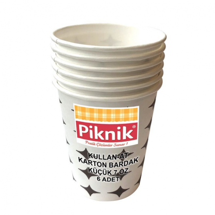 Piknik 7 Oz Karton Bardak 6'lı 