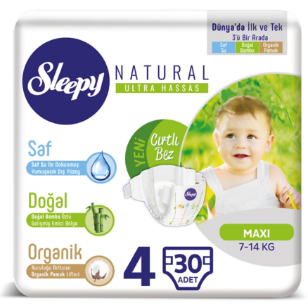 Sleepy Natural Jumbo Maxi 4 (7-14 Kg) - 30 Adet