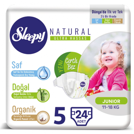 Sleepy Natural Jumbo Junior 5 (11-18 Kg) - 24 Adet