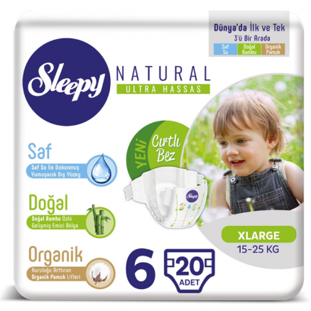 Sleepy Natural Jumbo XL 6 (15-25 Kg) - 20 Adet