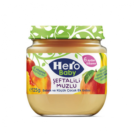 Hero Baby Şeftalili Muzlu Kavanoz Maması 6+ 125g