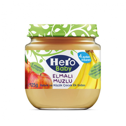 Hero Baby Elmalı Muzlu Kavanoz Maması 4+ 125g