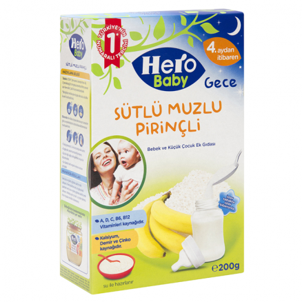 Hero Baby Sütlü Muzlu Pirinçli 4+ 200g