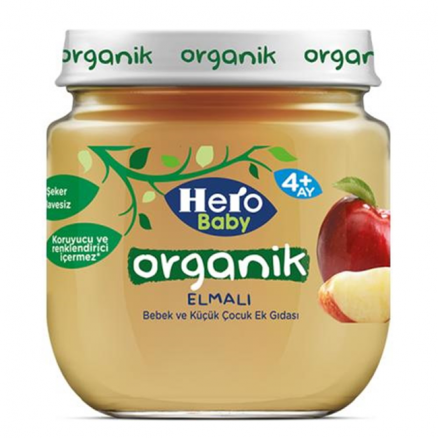 Hero Baby Organik Elmalı Kavanoz Mama 4+ 120g