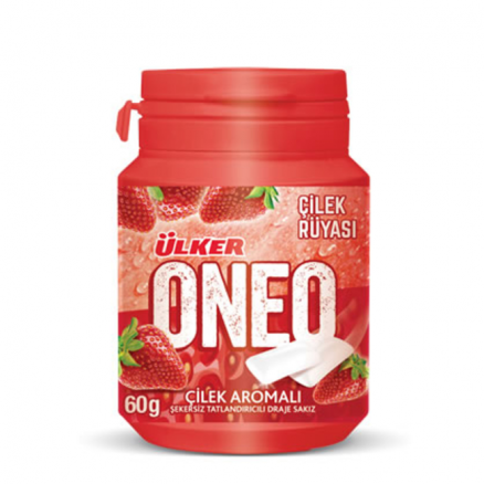 Ülker Oneo Çilek Aromalı Bottle Draje Sakız  60 G