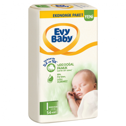 Evy Baby Bebek Bezi Eko (54 Adet) - No.1 Yenidoğan