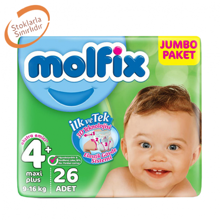 Molfix 3D Maxi Plus Jumbo 4+ Numara (9-16 Kg) - 26'Lı