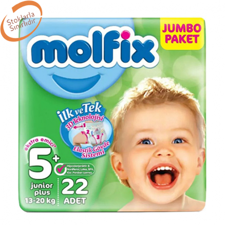 Molfix 3D Junior Plus Jumbo 5+ Numara (13-20 Kg) - 22'Li